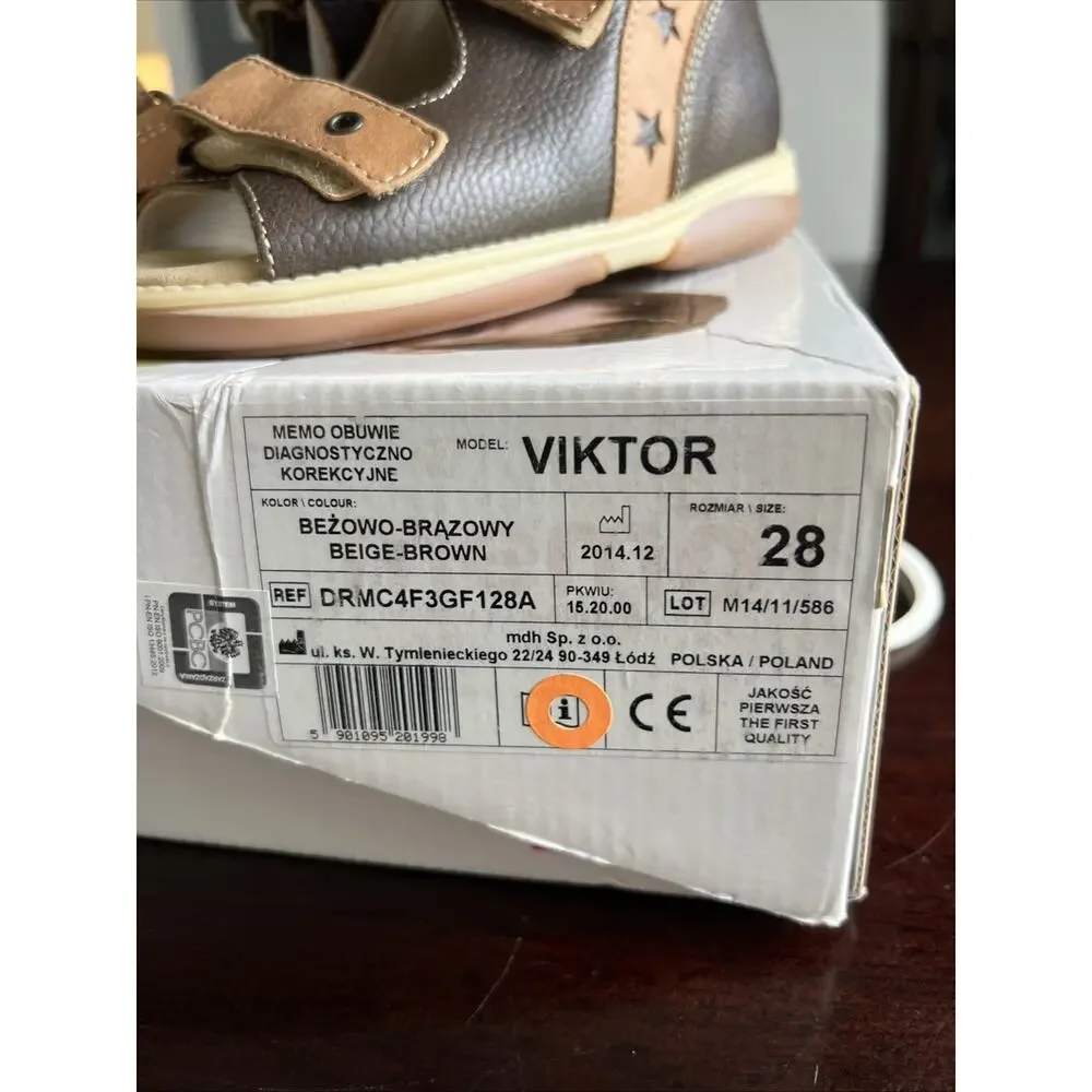 Memo Victor Boys' Toddler Corrective Orthopedic AFO Sandal, 28 US 11